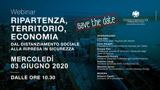 Save the Date: Webinar Ripartenza, Territorio, Economia - mercoledì 3 giugno, dalle ore 10:30