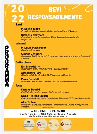 Lunedì 6 giugno pomeriggio, tappa a Mestre del road show nazionale “Bevi responsabilmente”: campagna di promozione al divertimento responsabile e al consumo corretto e misurato delle bevande alcoliche