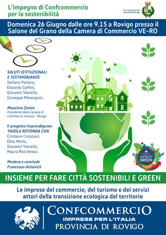 Insieme per fare città, sostenibili e green: Confcommercio lancia da Rovigo un progetto del terziario veneto impegnato nella sostenibilità dell’ambiente urbano 