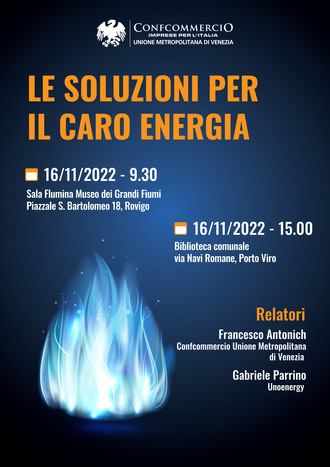 Le soluzioni per il caro energia e la sostenibilità: 4 appuntamenti di Confcommercio nel rodigino e nel veneziano